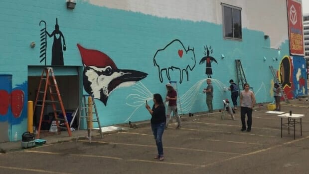 photo: Indigenous artists unite to create Edmonton, Ottawa murals focused on water protection