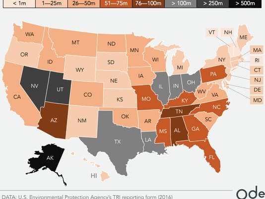 map: Danger zone: Indiana produces 6th most toxic chemicals in U.S.