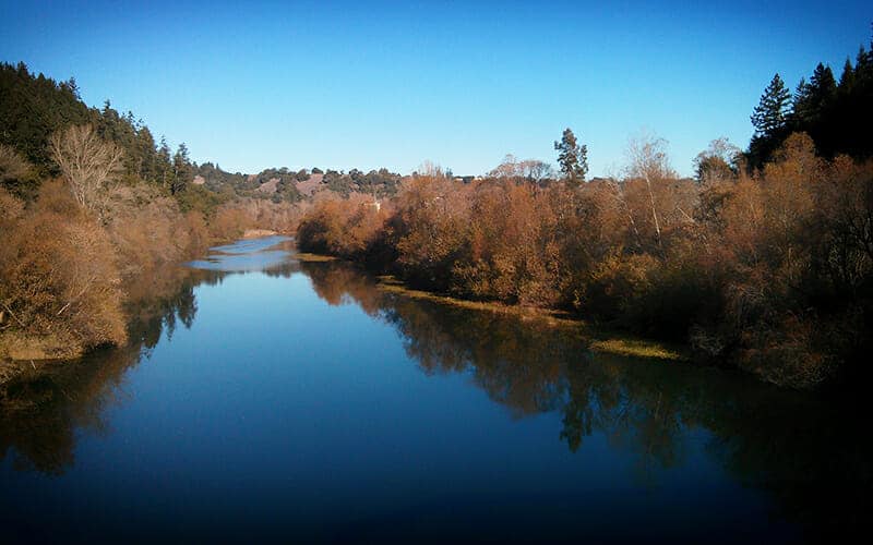photo: the Russian River and surrounding watershed (see: Sonoma, Napa wildfires)