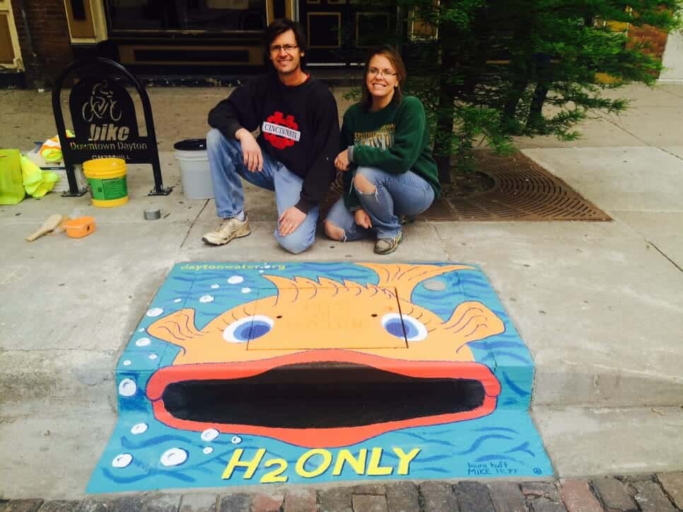 Dayton, Ohio, storm-drain murals remind public to keep contaminants out of waterways