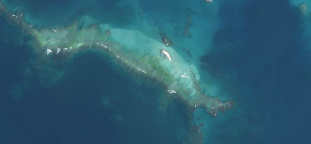 Satellite photo: East Island after Hurricane Walaka - French Frigate Shoals in Papahanaumokuakea Marine National Monument