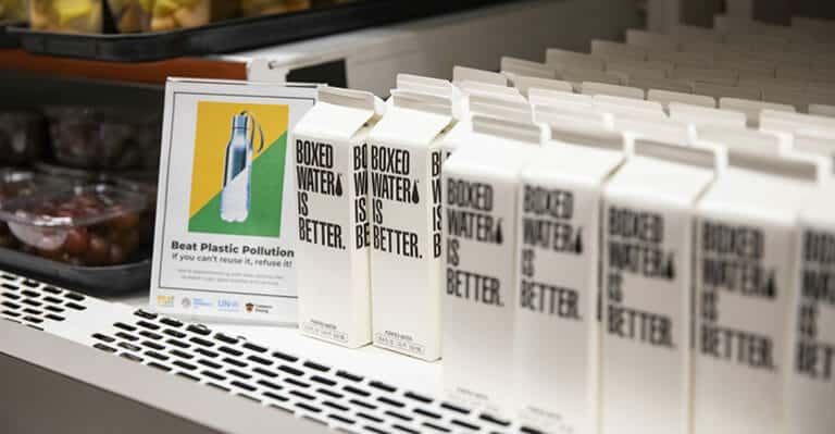 Boxed water replaces plastic at Princeton