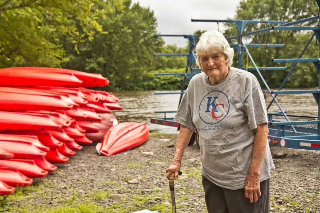 photo: Ruth Jones is the owner of Kittatinny canoes in Delaware Water Gap, PA