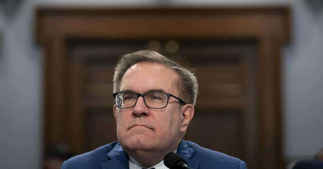 Photo: Andrew Wheeler. E.P.A. Opts Against Limits on Water Contaminant Tied to Fetal Damage